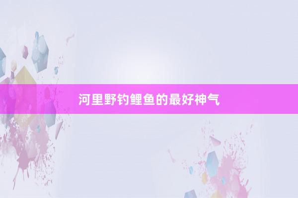 河里野钓鲤鱼的最好神气